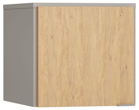 Élément pour armoire à une porte Nanez 34, couleur : gris / chêne - Dimensions : 45 x 47 x 57 cm (H x L x P)