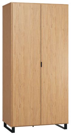 Armoire à portes battantes / armoire Patitas 13, couleur : chêne - Dimensions : 195 x 93 x 57 cm (H x L x P)
