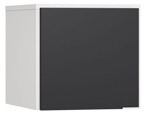Élément pour armoire à une porte Vacas 12, couleur : blanc / noir - Dimensions : 45 x 47 x 57 cm (H x L x P)