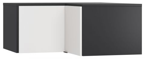 Supplément pour armoire d'angle Vacas 40, couleur : noir / blanc - Dimensions : 45 x 102 x 104 cm (H x L x P)