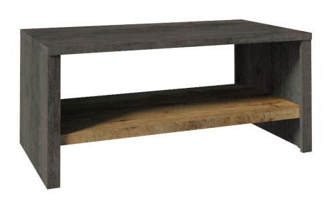 Table basse Selun 07, couleur : chêne brun foncé / gris - 53 x 120 x 60 cm (h x l x p)