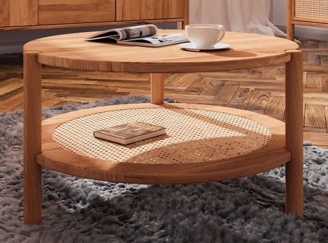 Table basse Wellsford 50 en bois de hêtre massif huilé - Dimensions : 60 x 60 x 35 cm (l x p x h)