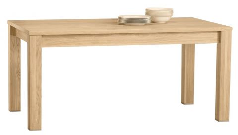 Table à manger extensible Bujari 02 (angulaire), couleur : brun clair, chêne - partiellement massif - 160 - 220 x 90 cm (L x P)