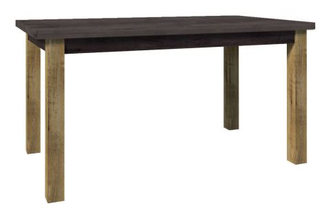 Table de salle à manger à rallonges Selun 14, couleur : chêne brun foncé / gris - 160 - 203 x 90 cm (L x P)