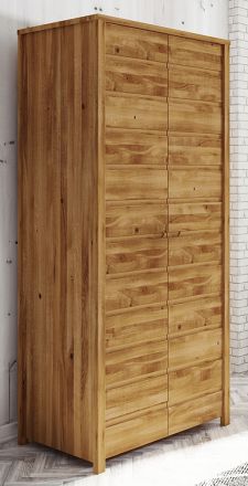 Armoire à portes battantes / Penderie Wooden Nature Premium Tasman 08, chêne sauvage massif huilé - Dimensions : 212 x 100 x 60 cm (H x L x P)