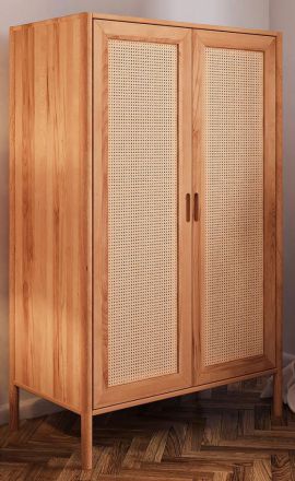 Armoire Wellsford 44, en bois de hêtre massif huilé - Dimensions : 175 x 108 x 60 cm (H x L x P)