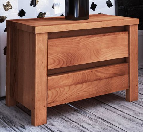 Table de chevet Tasman 06 en bois de hêtre massif huilé - Dimensions : 37 x 51 x 30 cm (h x l x p)