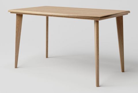 Table de salle à manger en chêne massif naturel, Aurornis 71 - Dimensions : 140 x 80 cm (l x p)
