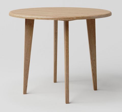 Table de salle à manger en chêne massif naturel, Aurornis 73 (ronde) - Dimensions : 100 x 100 cm (l x p)