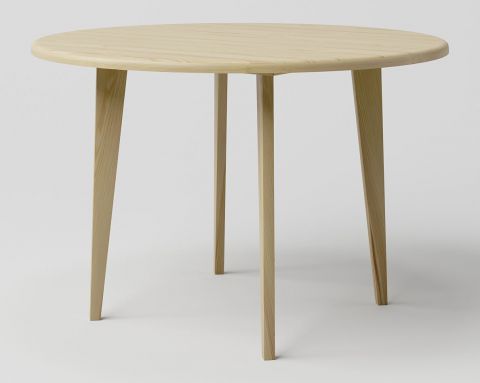Table de salle à manger en pin massif naturel Aurornis 74 (ronde) - Dimensions : 120 x 120 cm (l x p)