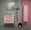 Salle de bains - Armoire haute Noida 42, couleur : beige / rose - 138 x 35 x 25 cm (h x l x p)