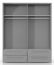 Armoire à portes battantes / armoire avec cadre Siumu 30, Couleur : Blanc / Blanc brillant - 226 x 187 x 60 cm (H x L x P)