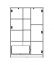 Chambre d'adolescents - Commode Sallingsund 05, couleur : chêne / blanc / anthracite - Dimensions : 139 x 92 x 40 cm (H x L x P), avec 2 portes, 1 tiroir et 9 compartiments