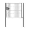 Portail en treillis métallique à 1 vantail, Largeur libre: 95 cm, Largeur totale, poteaux compris: 107 cm, Finition: Galvanisé, Hauteur: 83 cm