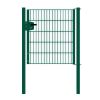 Portail en treillis métallique à 1 vantail, Largeur libre: 95 cm, Largeur totale, poteaux compris: 107 cm, Finition: Revêtement vert, Hauteur: 103 cm