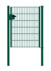 Portail en treillis métallique à 1 vantail, Largeur libre: 95 cm, Largeur totale, poteaux compris: 107 cm, Finition: Revêtement vert, Hauteur: 123 cm