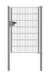 Portail en treillis métallique à 1 vantail, Largeur libre: 95 cm, Largeur totale, poteaux compris: 107 cm, Finition: Galvanisé, Hauteur: 143 cm