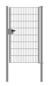 Portail en treillis métallique à 1 vantail, Largeur libre: 95 cm, Largeur totale, poteaux compris: 107 cm, Finition: Galvanisé, Hauteur: 163 cm