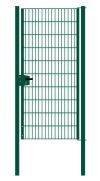 Portail en treillis métallique à 1 vantail, Largeur libre: 95 cm, Largeur totale, poteaux compris: 107 cm, Finition: Revêtement vert, Hauteur: 203 cm