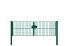 Portail à double battant en treillis métallique, largeur de passage: 264 cm, largeur totale avec poteaux: 276 cm, Finition: revêtement vert, Hauteur: 83 cm, Poids: 33,86 kg