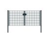 Portail à double battant en treillis métallique, largeur de passage: 264 cm, largeur totale avec poteaux: 276 cm, Finition: revêtement anthracite, Hauteur: 123 cm, Poids: 47,35 kg