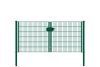 Portail à double battant en treillis métallique, largeur de passage: 264 cm, largeur totale avec poteaux: 276 cm, Finition: revêtement vert, Hauteur: 123 cm, Poids: 47,35 kg