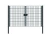 Portail à double battant en treillis métallique, largeur de passage: 264 cm, largeur totale avec poteaux: 276 cm, Finition: revêtement anthracite, Hauteur: 163 cm, Poids: 60,19 kg