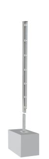 Poteau de clôture mod. A, Finition:  galvanisé, Pour hauteur de clôture: 63 cm, Longueur: 68,5 cm, Points de fixation: 4