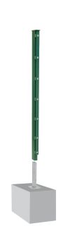 Poteau de clôture mod. A, Finition:  Revêtement vert, Pour hauteur de clôture: 83 cm, Longueur: 88,5 cm, Points de fixation: 5