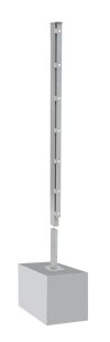Poteau de clôture mod. A, Finition:  galvanisé, Pour hauteur de clôture: 143 cm, Longueur: 148,5 cm, Points de fixation: 8
