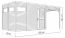 Abri de jardin Basel 03 avec extension de toit, plancher et feutre de couverture inclus, laqué gris clair - Abri de jardin en éléments préfabriqués de 19 mm, surface au sol : 7,70 m², toit plat