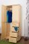 Armoire en bois de pin massif, naturel 009 - Dimensions 190 x 80 x 60 cm (H x L x P)