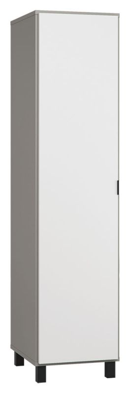 Armoire à portes battantes / armoire Pantanoso 37, couleur : gris / blanc - Dimensions : 195 x 47 x 57 cm (H x L x P)