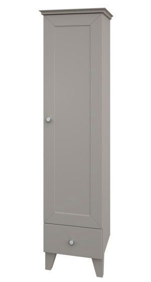 Salle de bain - Armoire haute Dindigul 32, couleur : gris - 155 x 39 x 37 cm (H x L x P)