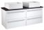 Meuble sous-lavabo Bidar 77, couleur : blanc brillant / chêne noir - 53 x 120 x 45 cm (H x L x P)