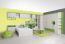 Chambre d'enfants - bureau Luis 04, couleur : chêne blanc / vert - 93 x 120 x 60 cm (H x L x P)