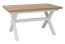 Table de salle à manger extensible Raska 01, Couleur : Chêne / Blanc - Dimensions : 145 - 185 x 85 x 77 cm (L x P x H)