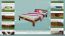 Lit simple / lit d'appoint en pin massif, couleur noyer massif A5, avec sommier à lattes - Dimensions 140 x 200 cm