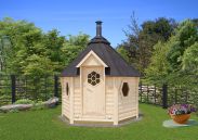 Maison de sauna Eisenhut 14 - Dimensions : 308 x 267 x 265 (L x P x H), Surface au sol : 6 m², Toit en toile
