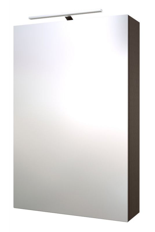 Salle de bain - Armoire de toilette Nadiad 36, couleur : chêne noir - 70 x 46 x 14 cm (H x L x P)