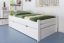 Lit simple / lit d'appoint "Easy Premium Line" K1/1h incl. 2ème couchette et 2 panneaux de recouvrement, 90 x 200 cm bois de hêtre massif laqué blanc