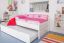 Lit enfant / lit junior "Easy Premium Line" K1/2h incl. 2ème couchette et 2 panneaux de recouvrement, 90 x 200 cm bois de hêtre massif laqué blanc