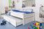 Lit enfant / lit jeune "Easy Premium Line" K1/1h incl. 2ème couchette et 2 panneaux de recouvrement, 90 x 200 cm bois de hêtre massif laqué blanc