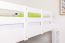 Lit mezzanine "Easy Premium Line" K23/n, hêtre massif laqué blanc, convertible - Couchage : 120 x 200 cm