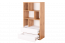 Chambre des jeunes - Etagère Alard 04, couleur : chêne / blanc - Dimensions : 151 x 80 x 40 cm (H x L x P)