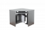 Chambre des jeunes - bureau Elias 11, couleur : blanc / gris - Dimensions : 78 x 97 x 97 cm (h x l x p)