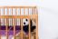 Lit d'enfant / lit à barreaux en pin massif, couleur aulne 103, sommier à lattes inclus - 60 x 120 cm (L x l) 