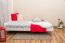 Lit simple / lit d'appoint en bois de pin massif, laqué blanc A8, avec sommier à lattes - Dimensions : 120 x 200 cm