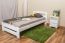 Lit simple / lit d'appoint en bois de pin massif, laqué blanc A7, avec sommier à lattes - Dimensions : 90 x 200 cm