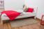 Lit simple / lit d'appoint en bois de pin massif, laqué blanc A27, avec sommier à lattes - Dimensions 90 x 200 cm 